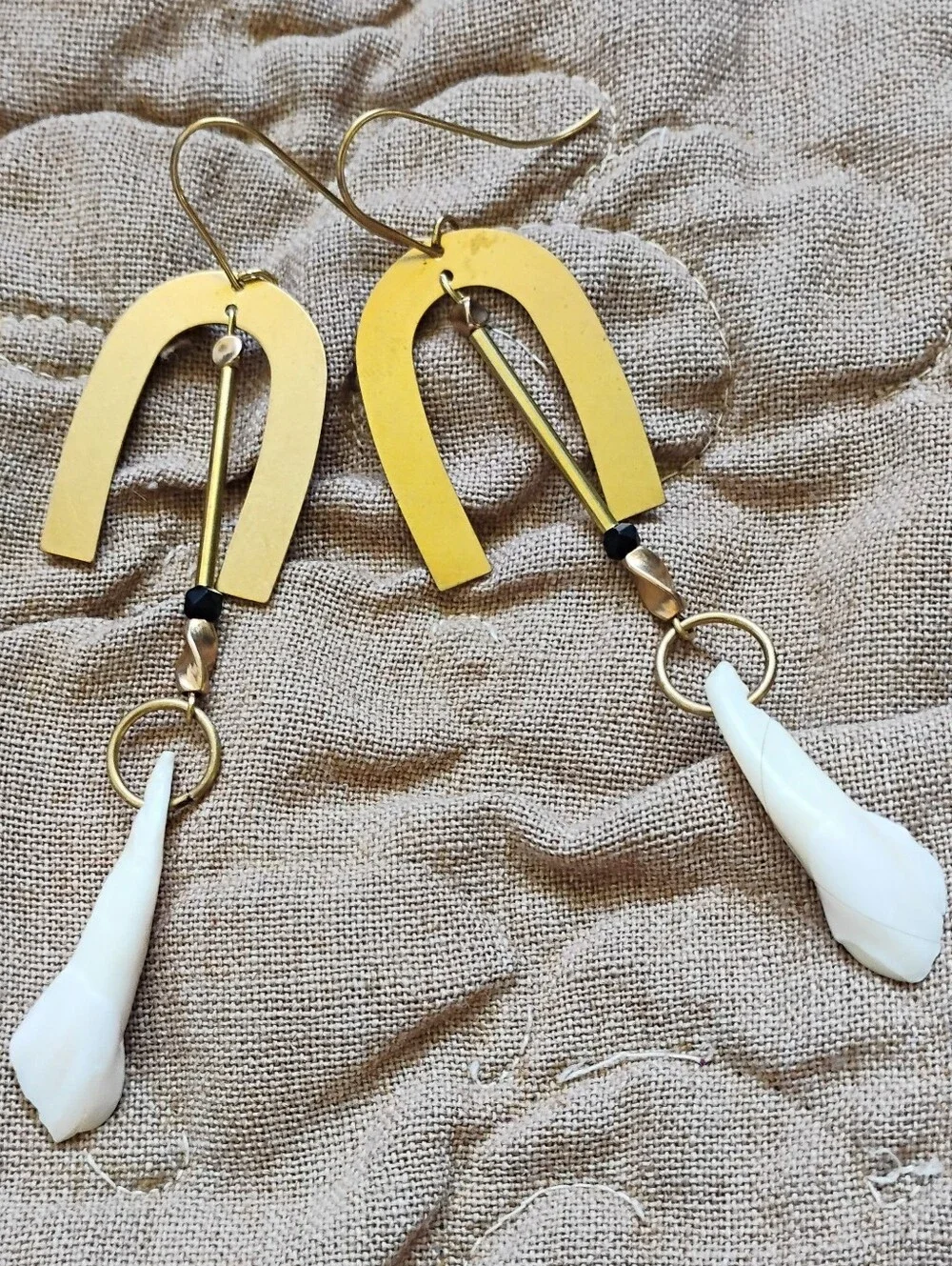 'U Hoo' Handmade Buffalo Tooth Statement Earrings